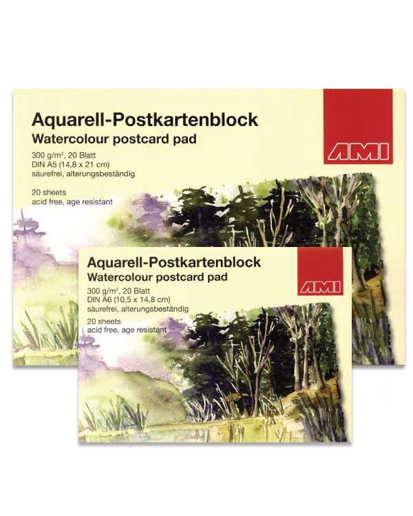 Watercolour Postcard Block - AMI