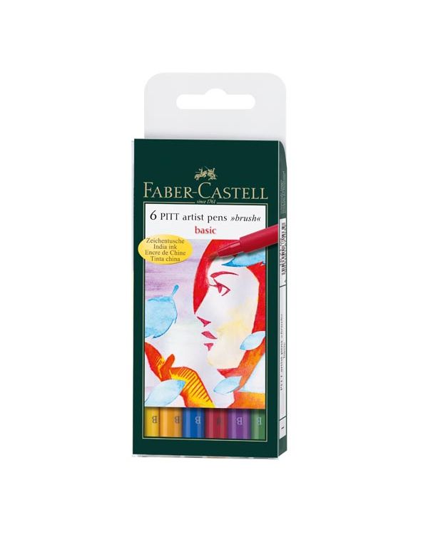 Basic Wallet of 6 - Faber Castell Pitt Brush Pen Sets