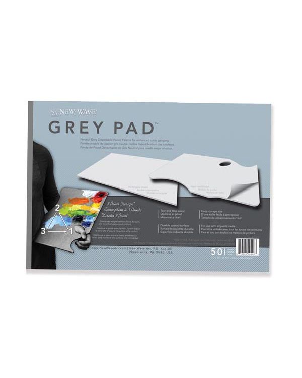 Grey Pad Rectangle - 28 x 40cm - 50 sheets - Disposable Palette - New Wave