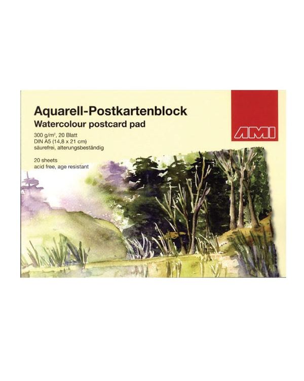 A5 - Watercolour Postcard Block - AMI