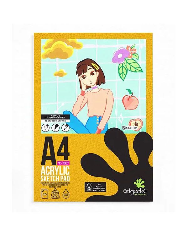 Pro Acrylic Pad 240gsm 20 sheets- Artgecko