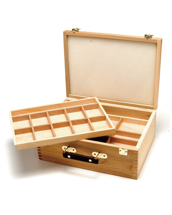 Wooden Pastel box 4 Trays