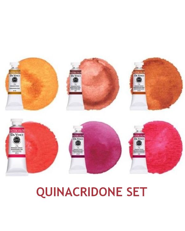 Quinacridone Set of 6 x 15ml - Da Vinci Paint Watercolour Sets