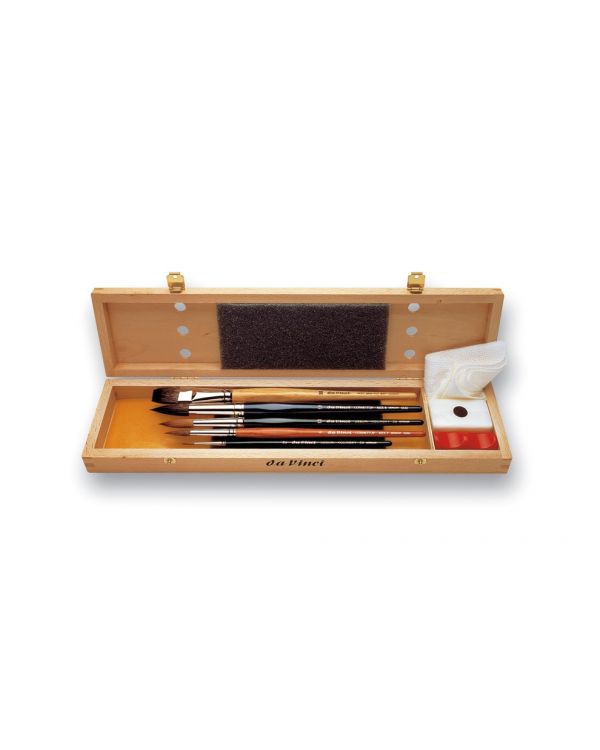 Da Vinci Watercolour Brush Set Large Wooden Box