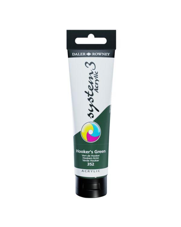 Hookers Green - 150ml tube - Daler Rowney System 3 Acrylics
