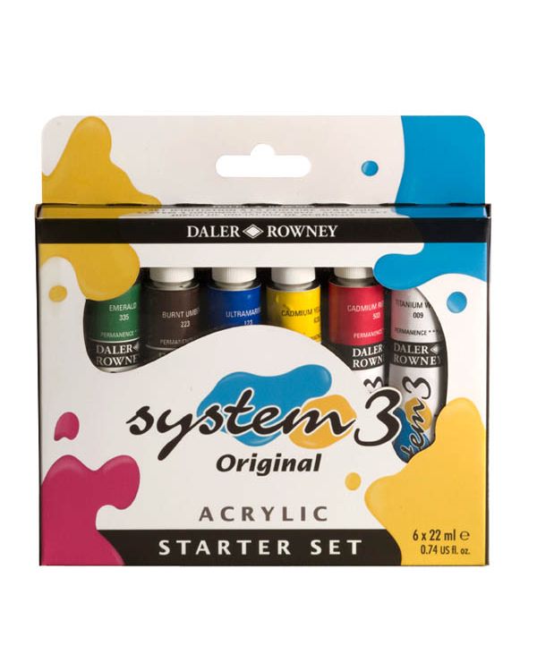 Starter Set 6 x 22ml - Daler Rowney System 3 Acrylic Sets