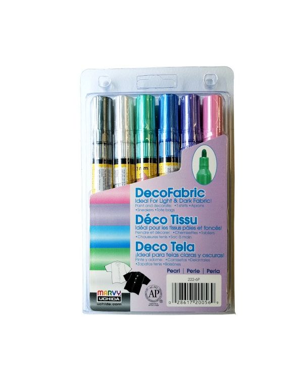 Marvy Uchida Decofabric marker set (6) Pearl (222-6P)