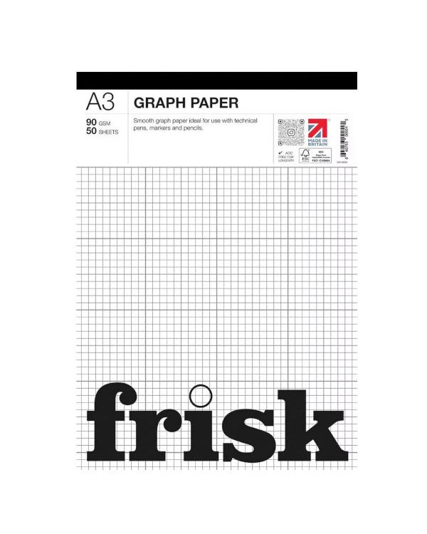 90gsm - Graph Paper Pad - 50 Sheets - Frisk