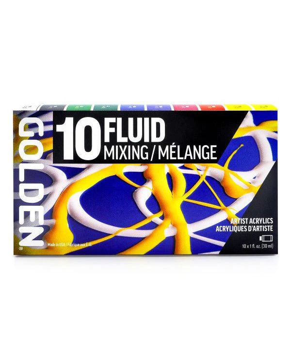 10 x 30ml Mixing - Golden Fluid Acrylic Set