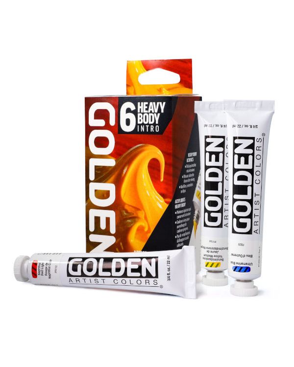 6 x 22ml Professional Intro Set - Golden Heavy Body Acrylic Paint Set