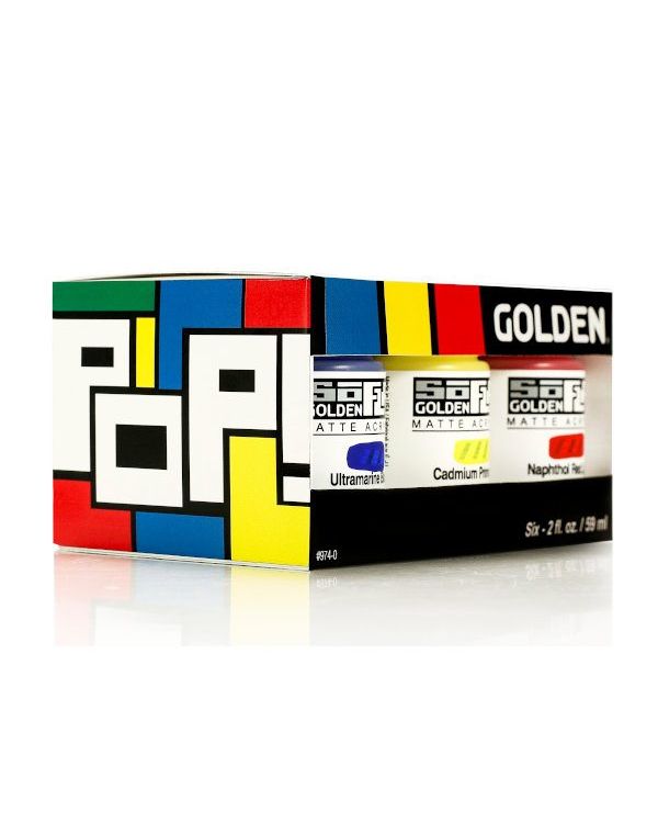 Golden SoFlat Matt Acrylic Paint Carboard Box Set
