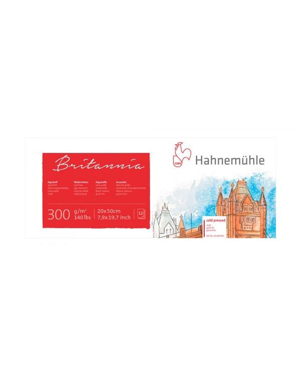 20 x 50cm - 300gsm - 12 sheets - Hahnemühle Britannia Watercolour Block