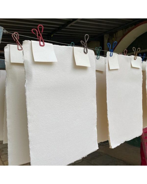 A5 - 20 Sheets - 320gsm - Rough - Khadi White Cotton Rag Pack