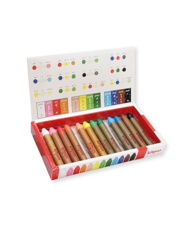 12 Colours - Kitpas Medium Crayon Set