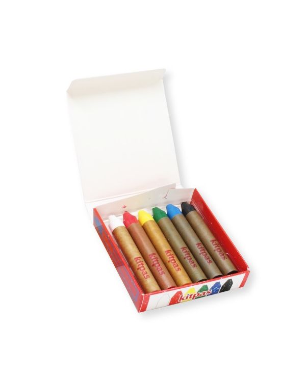 6 Colours - Kitpas Medium Crayon Set