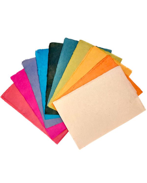 Pack of 40 Quarter Sheets - Mixed Colours - N1 Khadi Nepalese Lokta