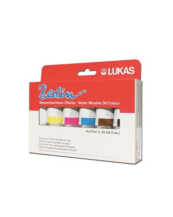 Set - 6 x 37ml Tubes  - Lukas Berlin Water-Mixable Oil Paint