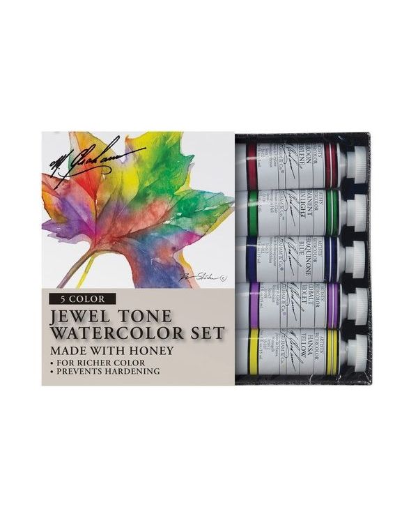 Jewel Tone Set of 5 - 15ml - M Graham Watercolour Set