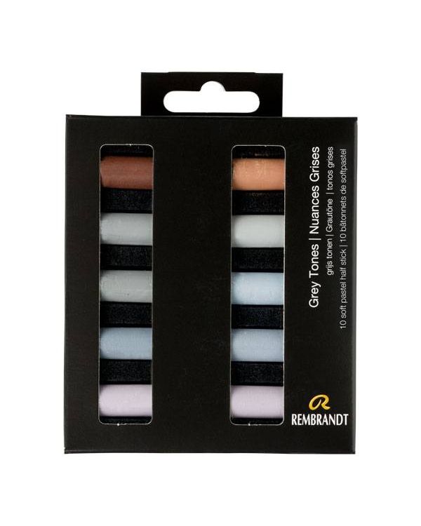 Grey Tones - Soft Pastel Micro Set of 10 - Rembrandt