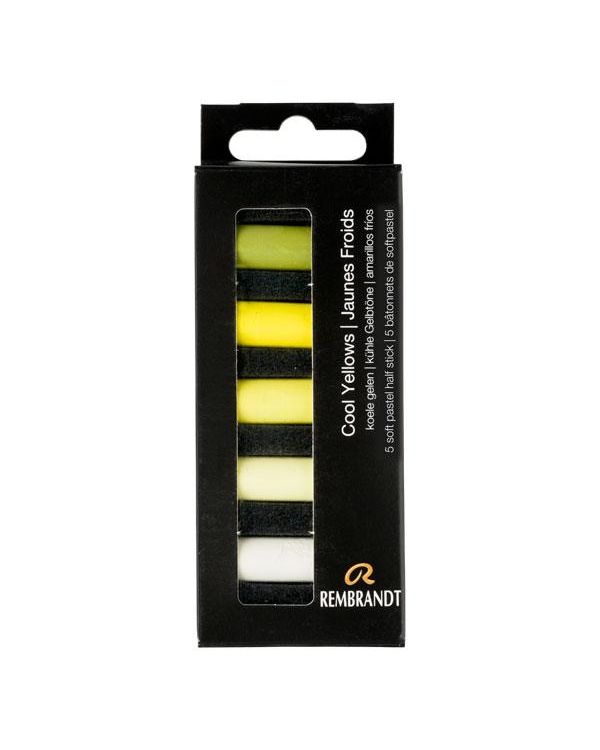 Cool Yellows - Soft Pastel Micro Set of 5 - Rembrandt