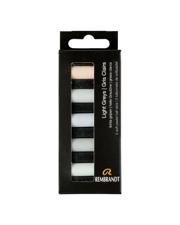 Light Greys - Soft Pastel Micro Set of 5 - Rembrandt