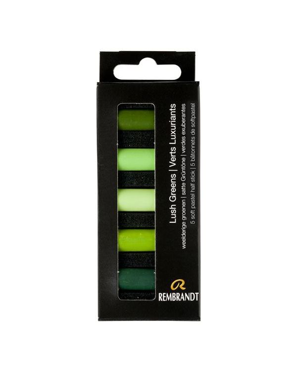 Lush Green - Soft Pastel Micro Set of 5 - Rembrandt