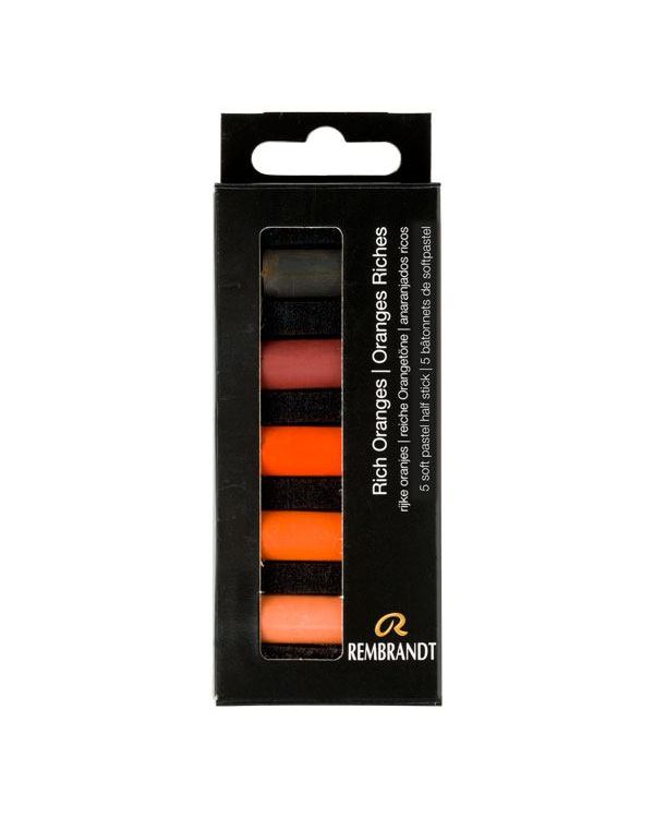 Rich Oranges - Soft Pastel Micro Set of 5 - Rembrandt