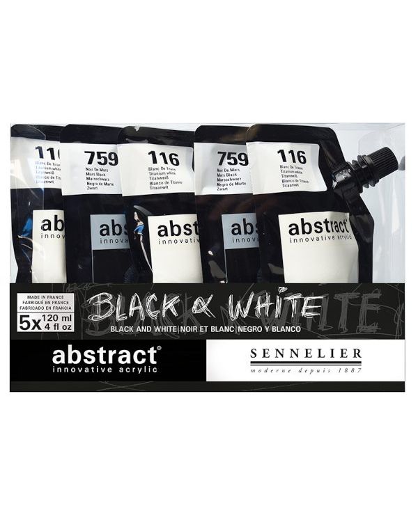 Black/White - Sennelier Abstract Set 5x120ml