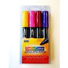 Marvy Uchida Decocolor acrylic paint marker set (4) Bright