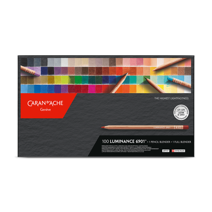 Caran D'Ache Luminance 6901 + 2 Full Blender Colored Pencils, Paper Boxed  Set of 76 Colors, High Lightfastness and Smoothness - AliExpress